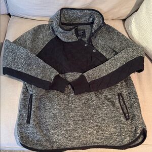 Abercrombie & Fitch Charcoal and Black Fleece Jacket